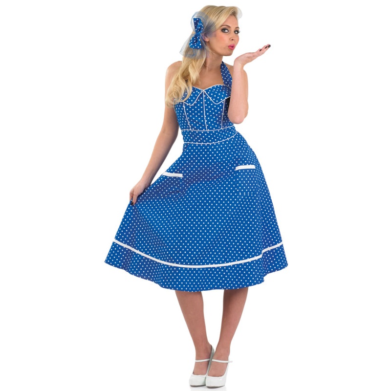 1950s Ladies Blue Dress Costume