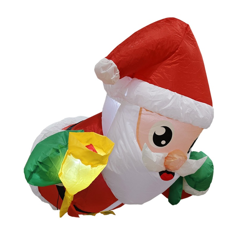 LED Santa With Bell Inflatable Window Decoration 1.2m