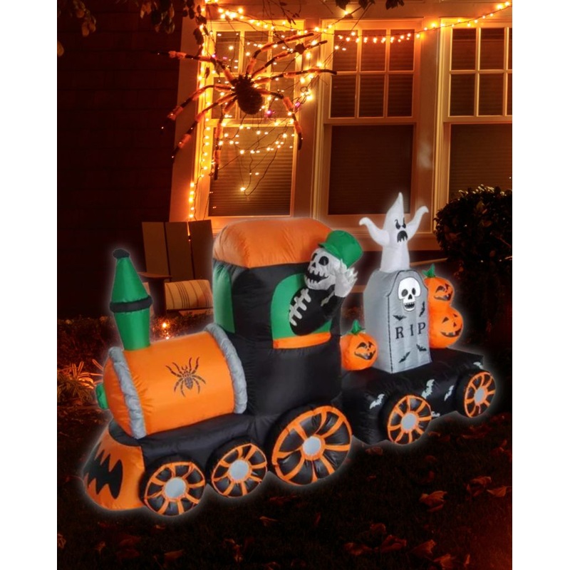 Spooky Halloween Train Lawn Inflatable 2m