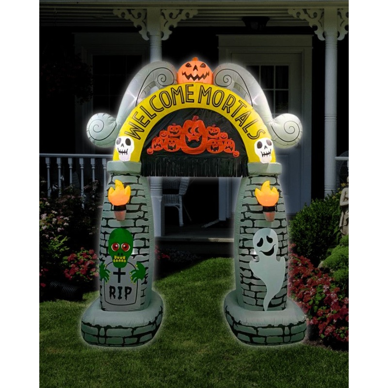 Welcome Mortals Cemetery Arch Lawn Inflatable 3m