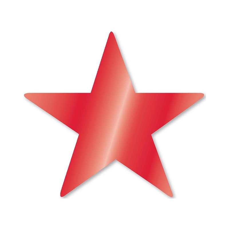 Apple Red Foil Star Cutouts Pack of 5