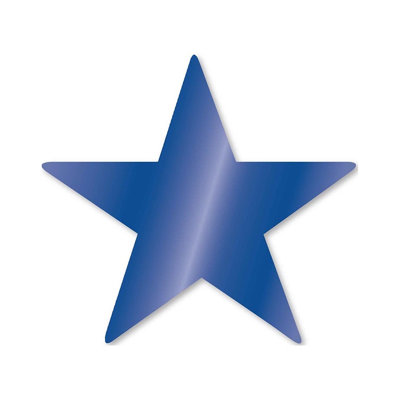 Bright Royal Blue Foil Star Cutouts Pack of 5