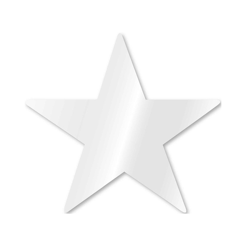 Frosty White Foil Star Cutouts Pack of 5
