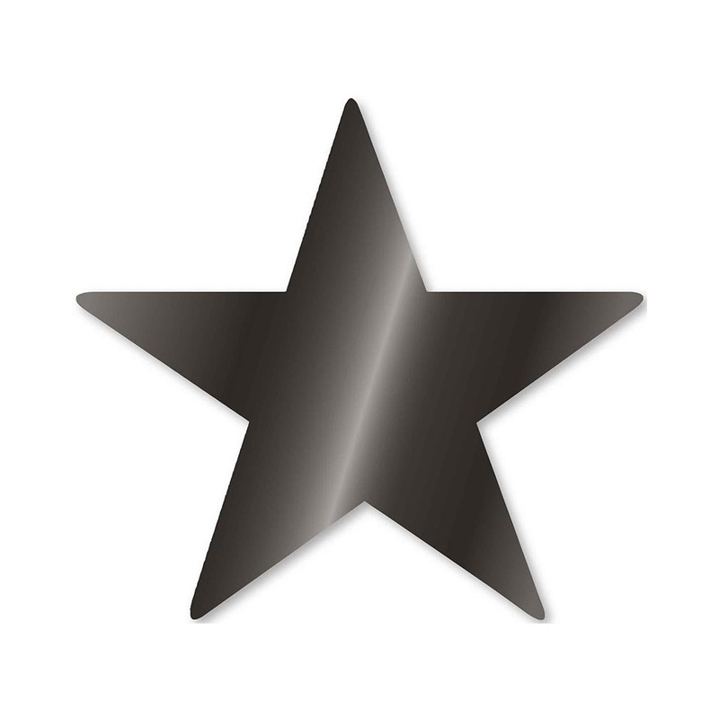 Jet Black Foil Star Cutouts Pack of 5