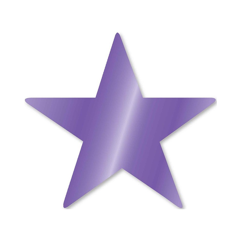 New Purple Foil Star Cutouts Pack of 5