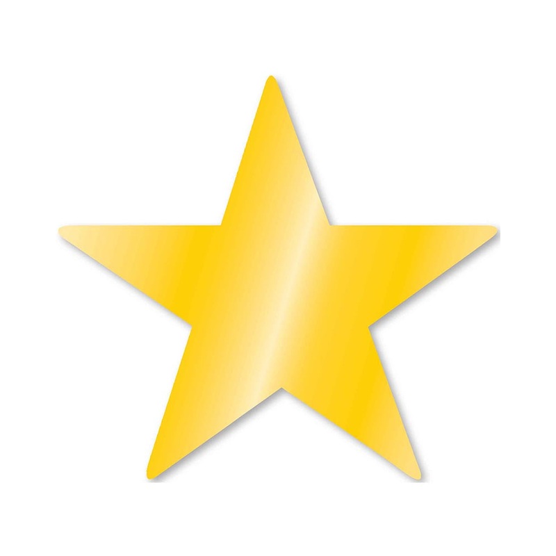Yellow Sunshine Foil Star Cutouts Pack of 5