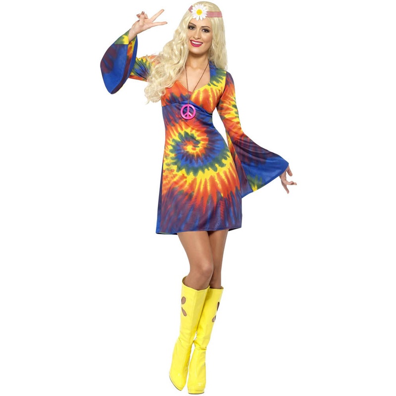 60s Tie Dye Womens Costume|Small|Medium|Large
