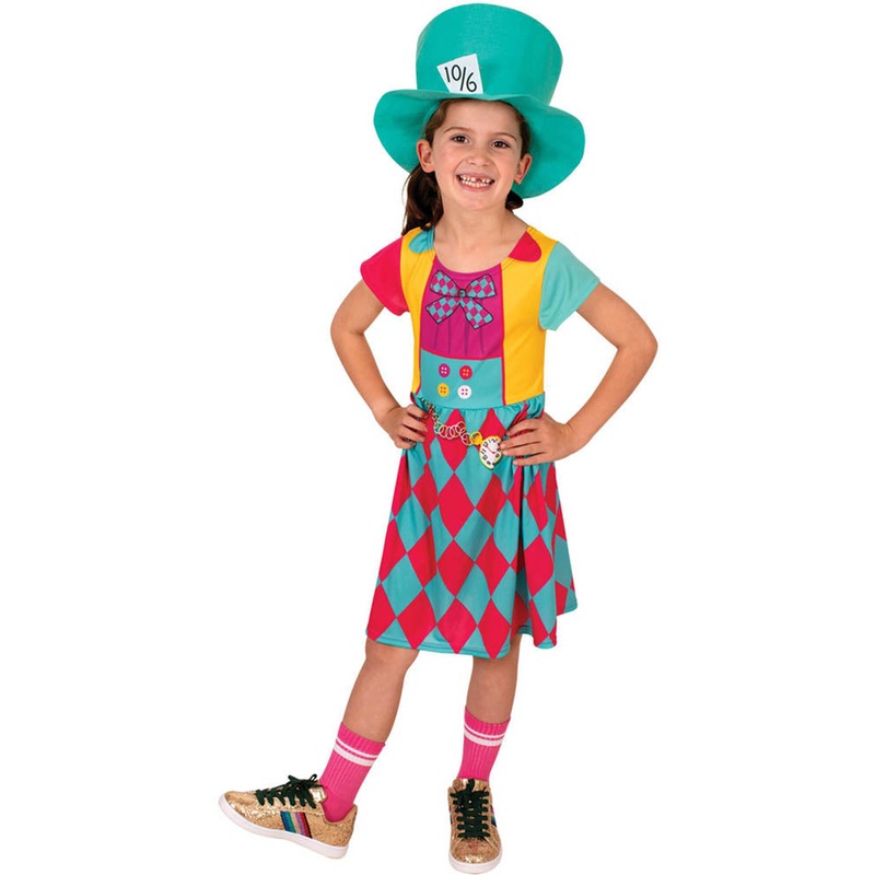 Disney Mad Hatter Colourful Girls Costume