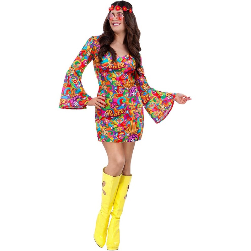 60s Rainbow Peace Womens Costume