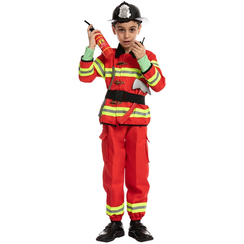 Red Firefighter Deluxe Complete Kids Costume