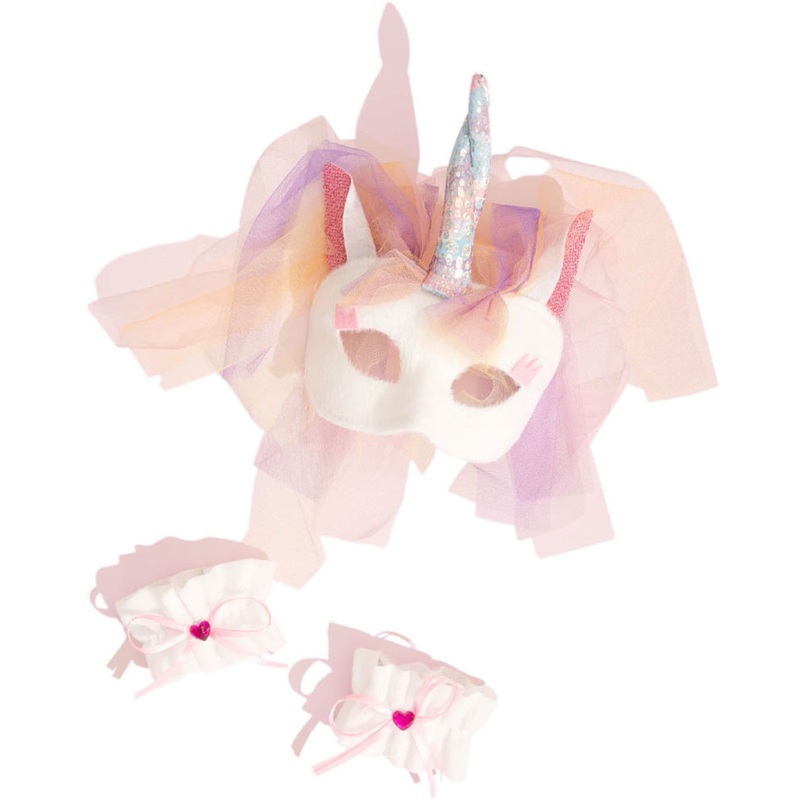 Unicorn Animal Mask and Wrist Cuffs Set