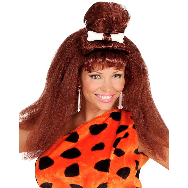 Prehistoric Long Brown Crimped Wig
