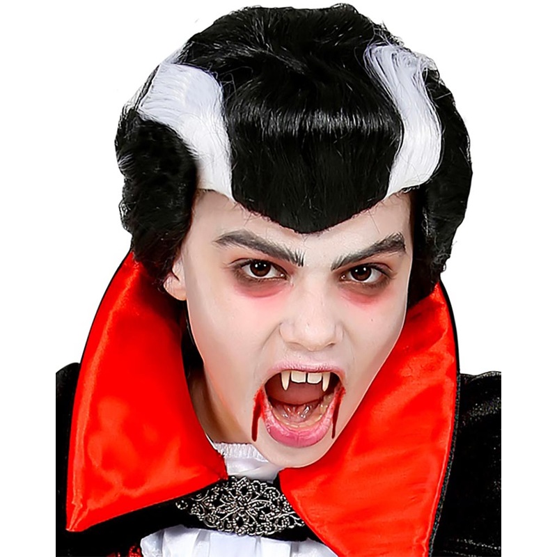 Vampire Black and White Kids Halloween Wig