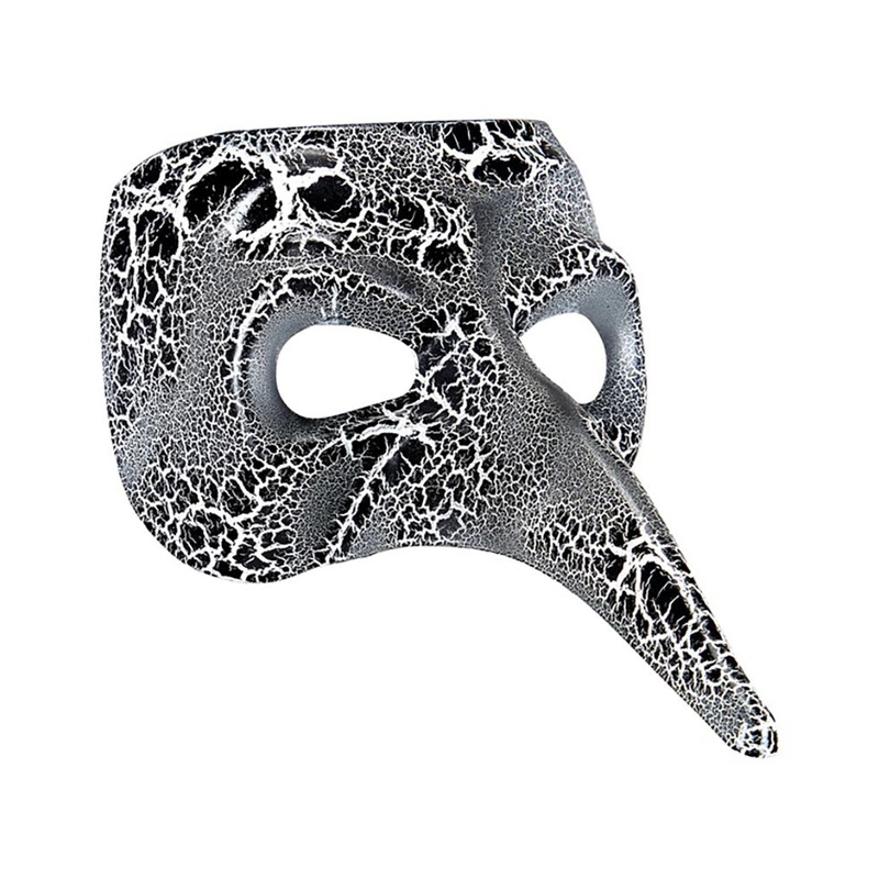 Black and White Long Nose Venetian Mask