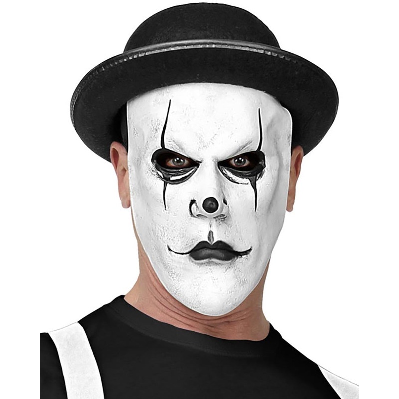 Harlequin Half Halloween Mask with Bowler Hat