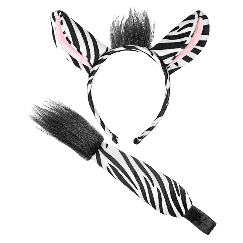 Zebra Ears and Tail Set