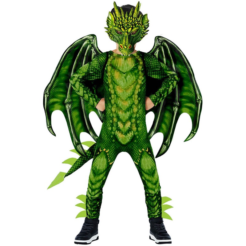 Dragon Jumpsuit Green Kids Costume