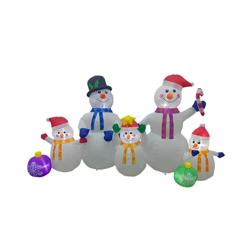Snowmen with Baubles Lawn Inflatable 2.4m