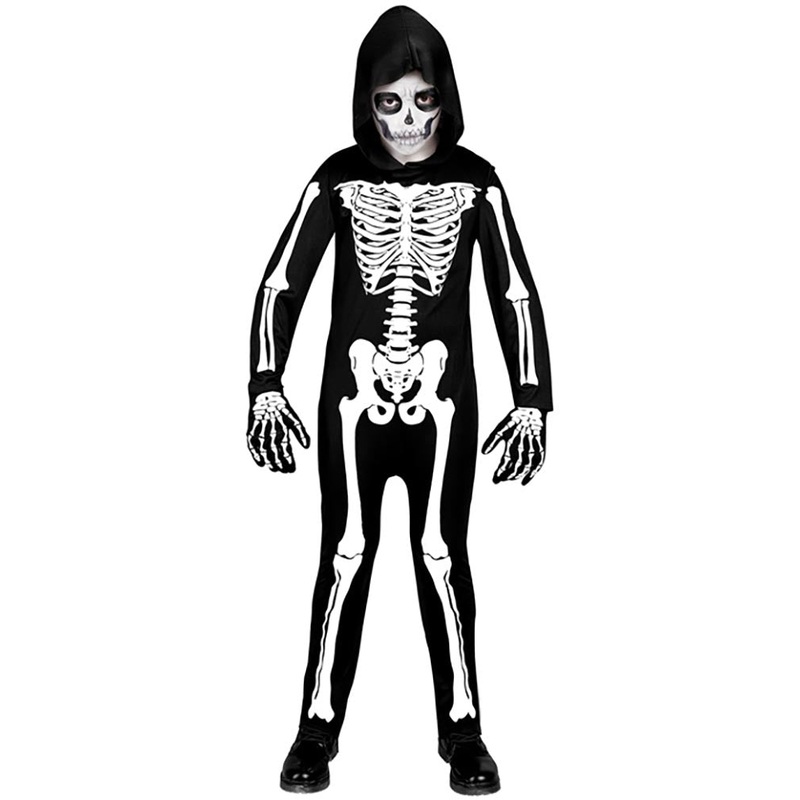 Hooded Skeleton Boys Halloween Costume