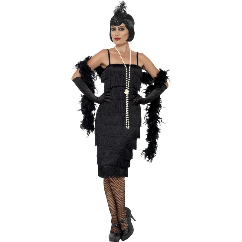 1920s Black Flapper Elegant Costume