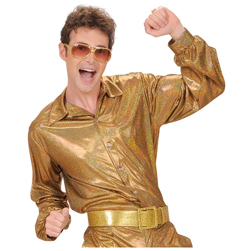 70s Disco Gold Mens Shirt|M/L|Extra Large