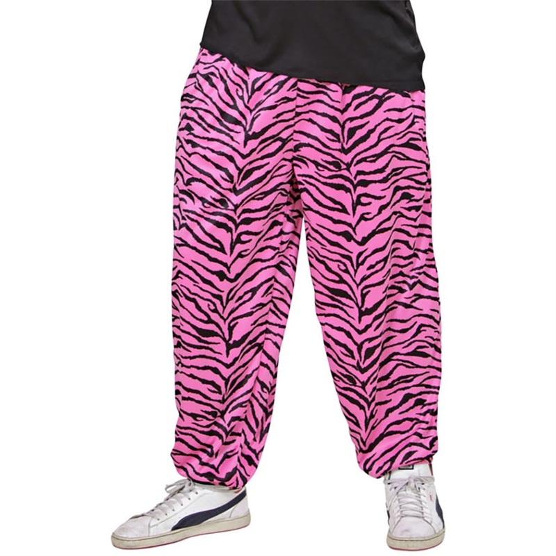 80s Pink Zebra Baggy Pants|M/L|Extra Large