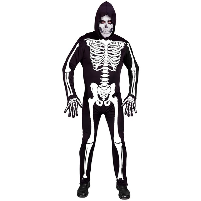 Skeleton Hooded Mens Halloween Costume