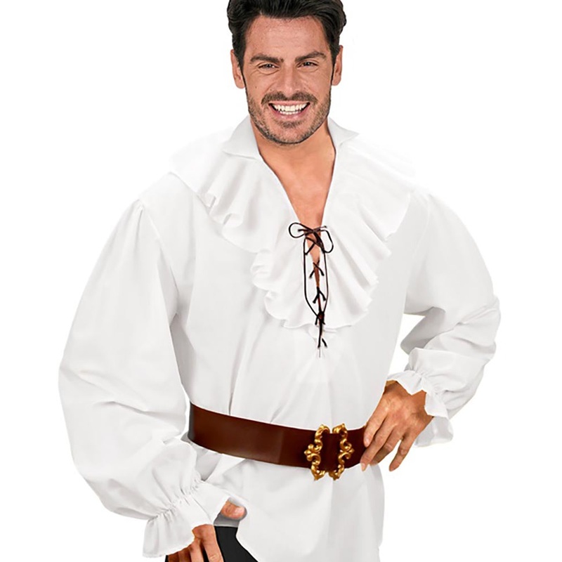White Pirate Mens Shirt|M/L|Extra Large