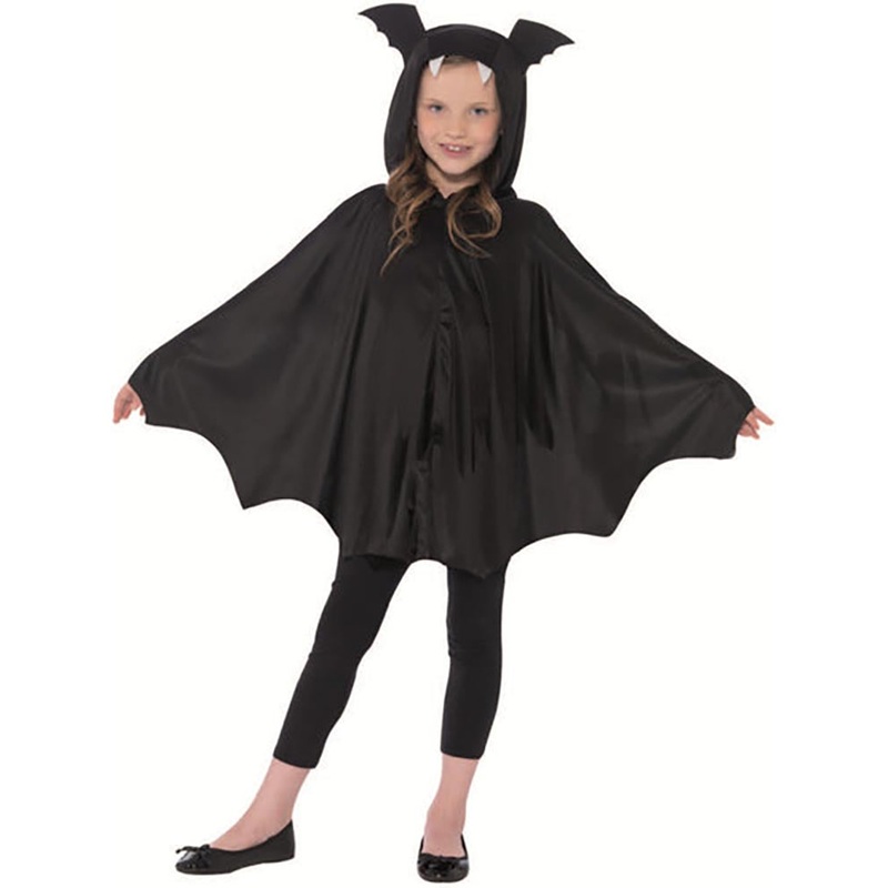 Black Bat Kids Halloween Poncho