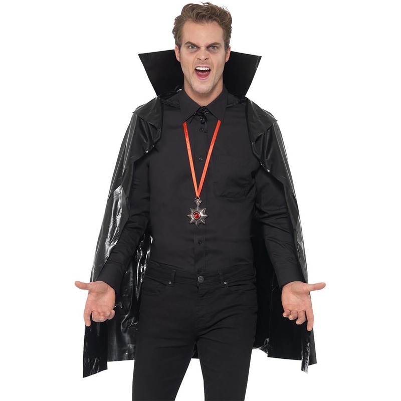 Black PVC Vampire Halloween Cape