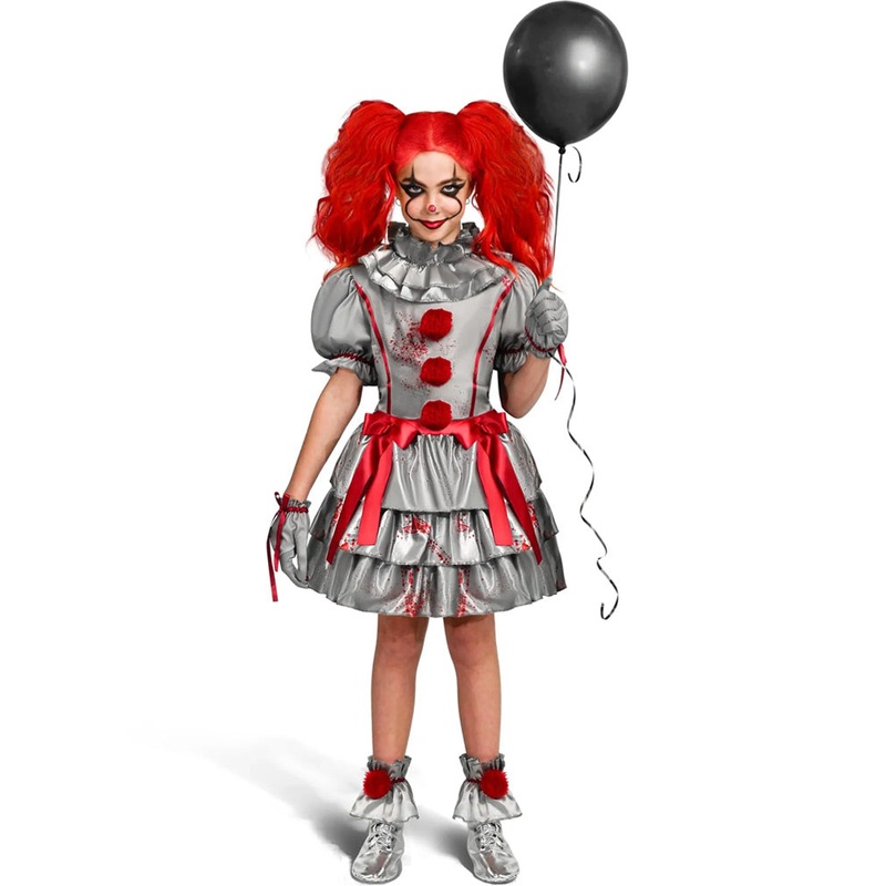 Evil Clown Girls Costume|Medium|Large