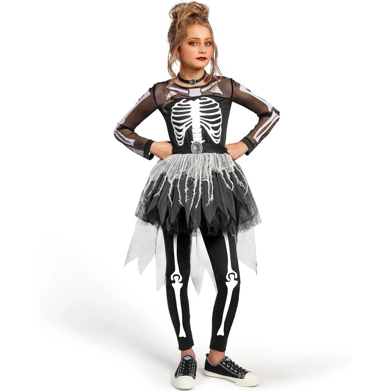 Ghostly Skeleton Girls Costume