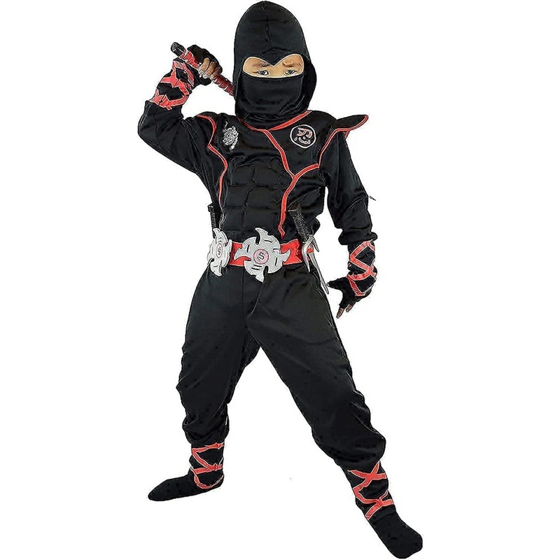 Red and Black Ninja Complete Kids Costume