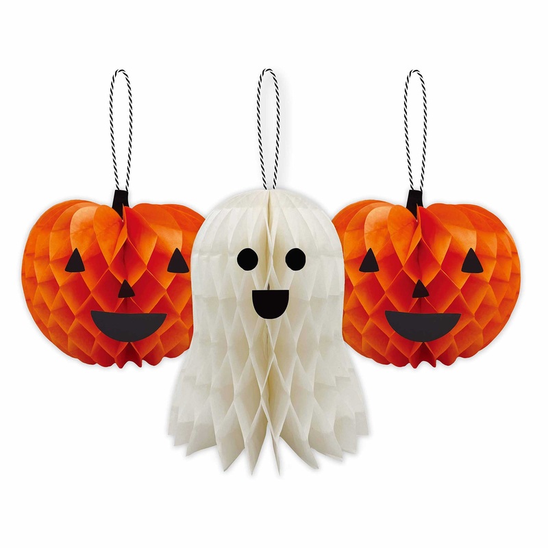 Halloween Fright Night Honeycomb Decorations Pack of 3