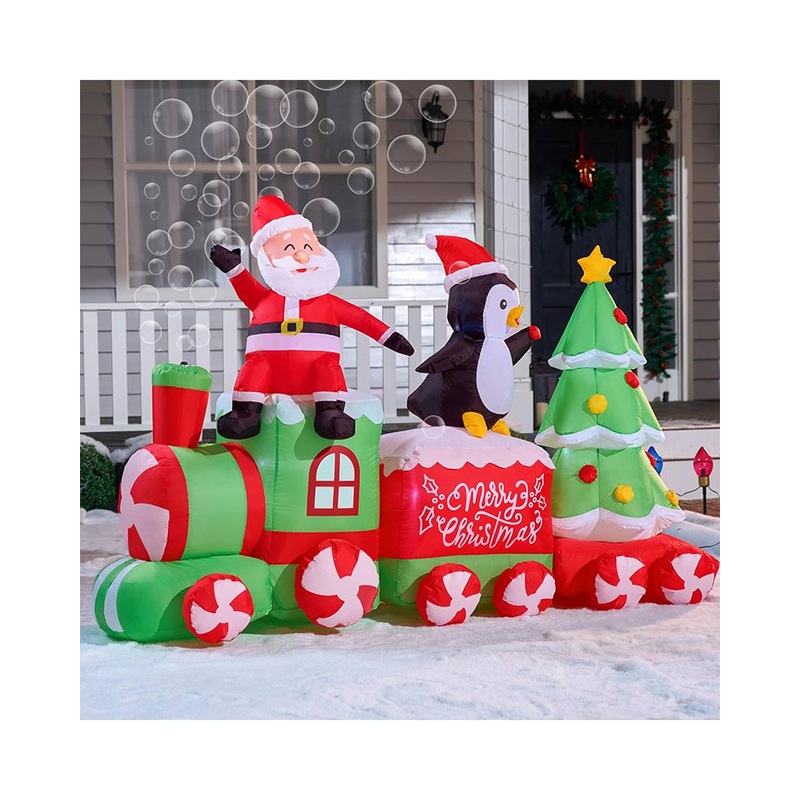 Santa on The Train Lawn Inflatable 2.4m