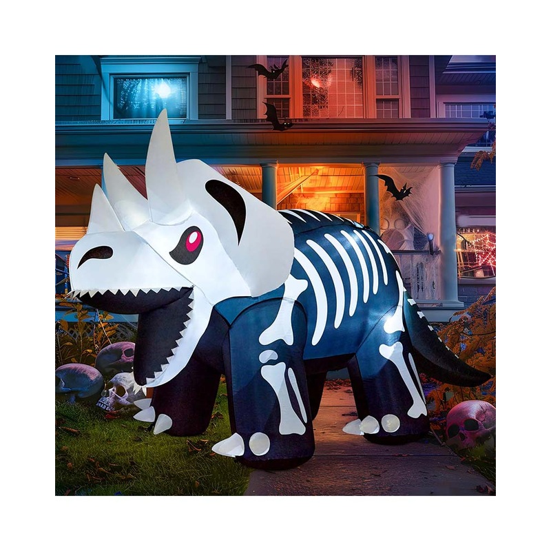 Skeleton Triceratops Inflatable Halloween Decoration 2.4m