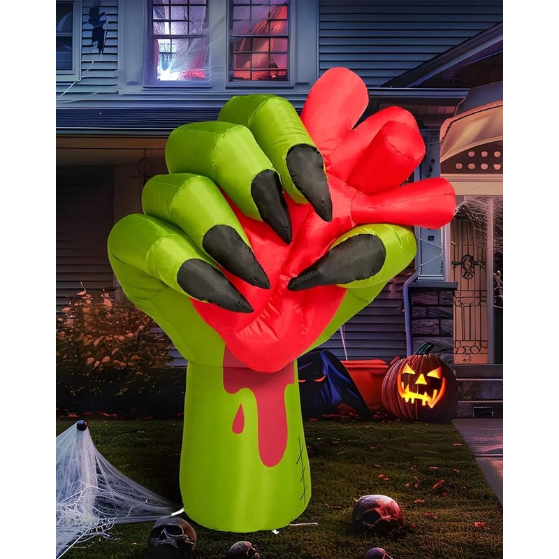 Zombie Hand with Pumping Heart Inflatable Halloween Decoration 1.5m