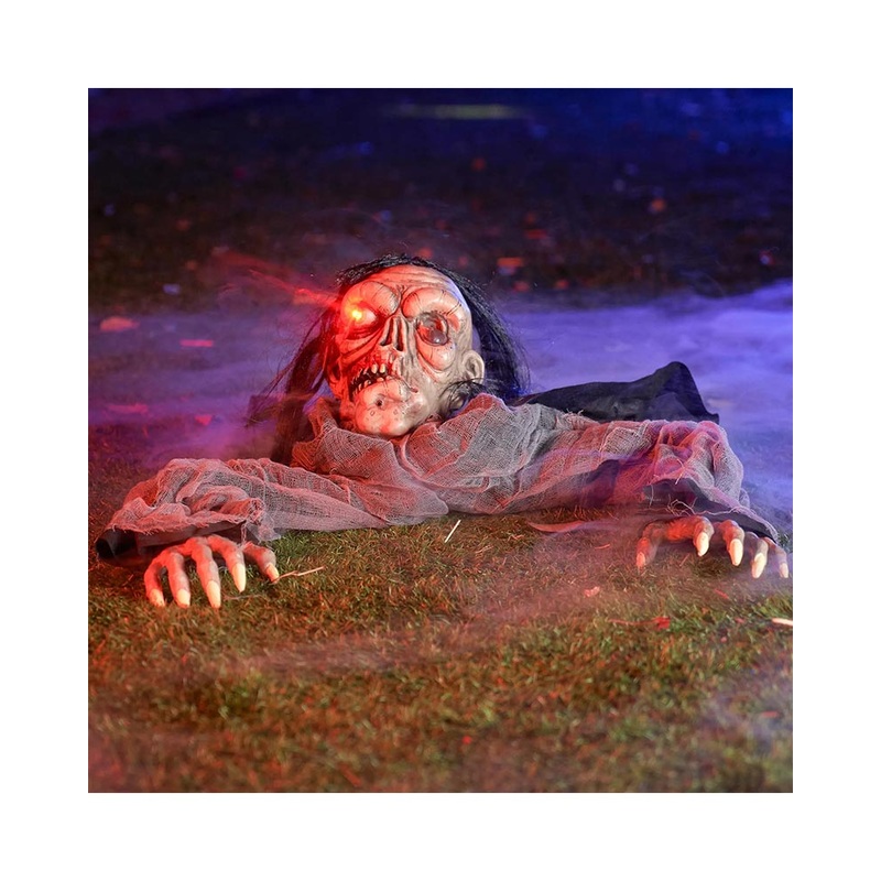 Zombie with Decayed Face Groundbreaker Halloween Animatronic