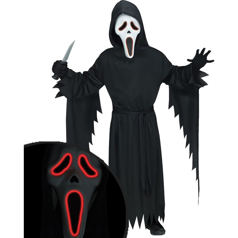 Electroluminescence Scream Ghost Face Boys Costume