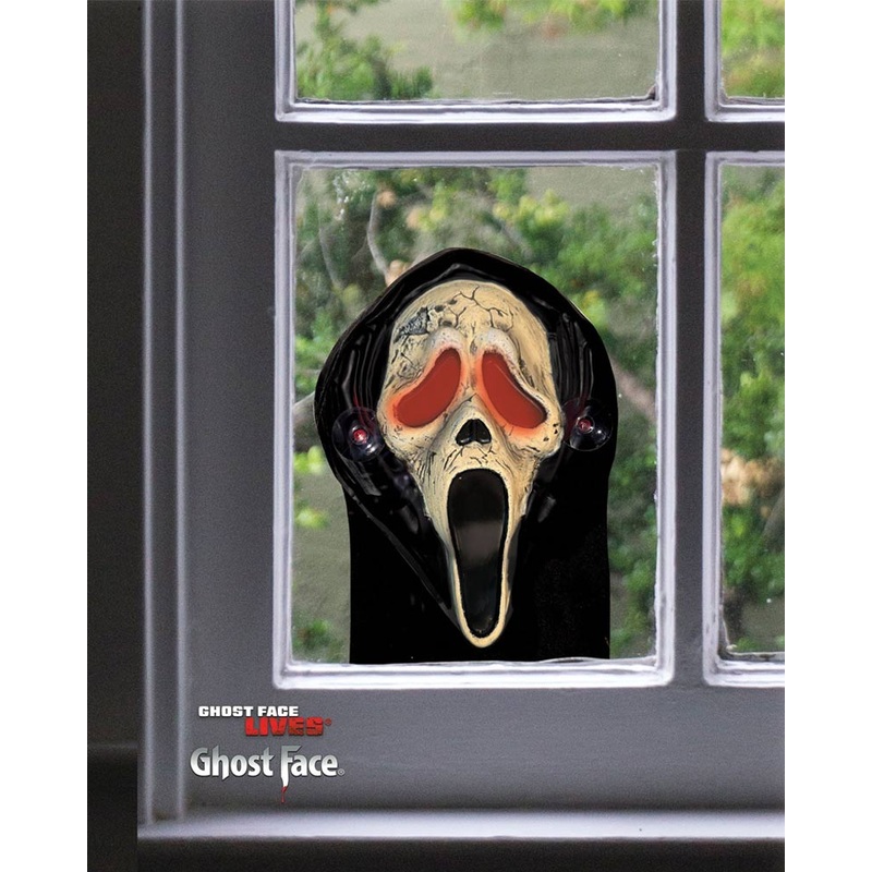 Scream Ghost Face Aged Light Up Scary Window Peeper
