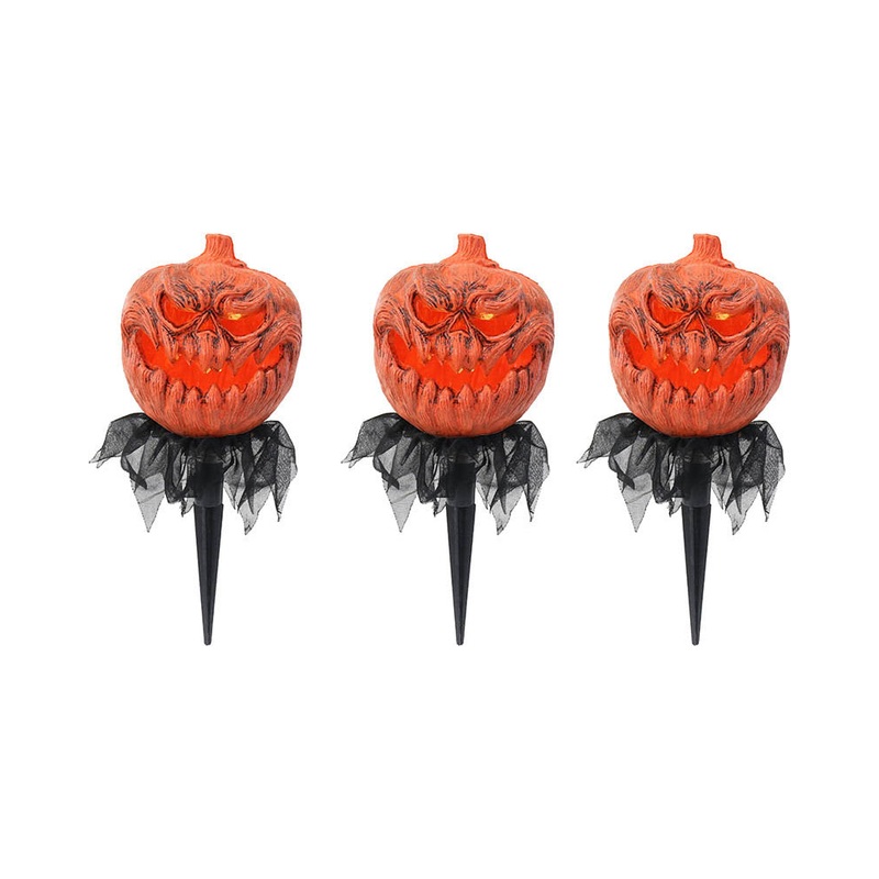 Halloween LED Jack-O-Lantern Path Lights Pack of 3