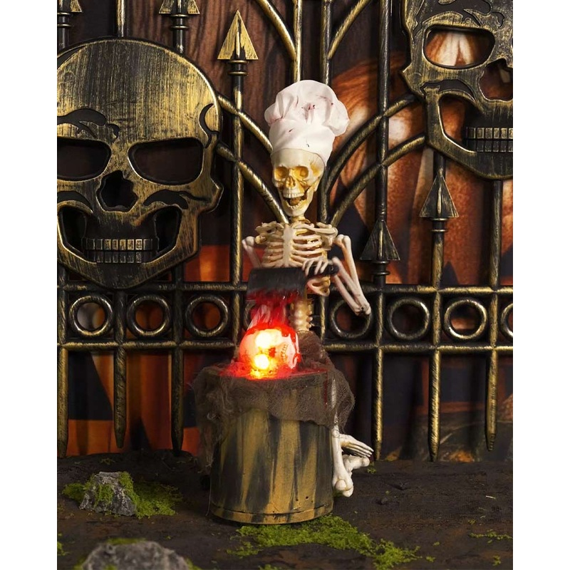 Skeleton Chef Animated Halloween Decoration 30cm