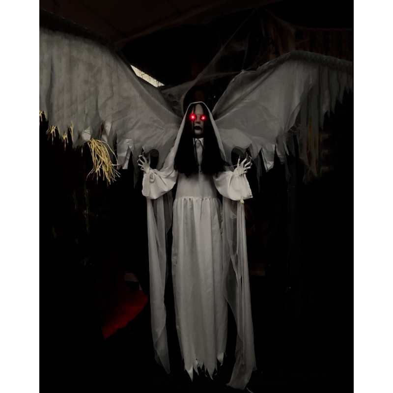 Standing Winged Lady Animated Halloween Decoration 1.7m