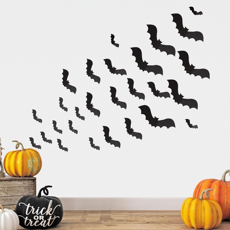 30 Halloween Bat Wall Decorations