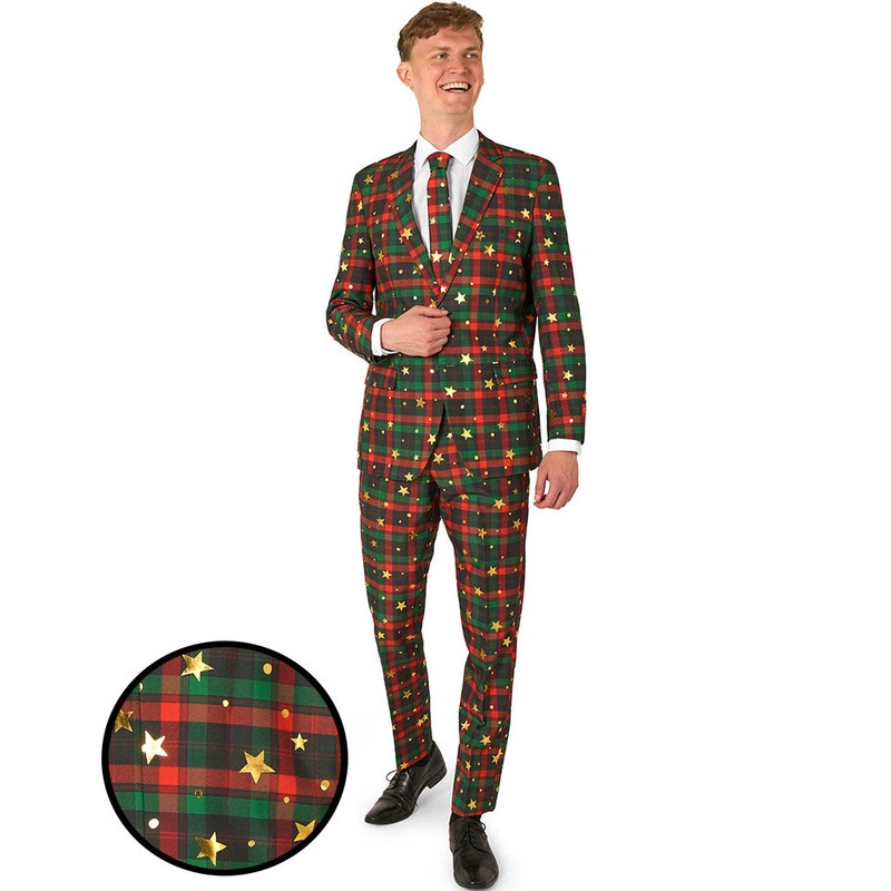 Christmas Tartan Tidings Mens Premium Opposuit