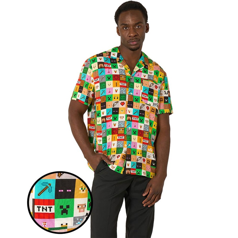 Minecraft Pixel Perfect Mens Opposuit Summer Shirt
