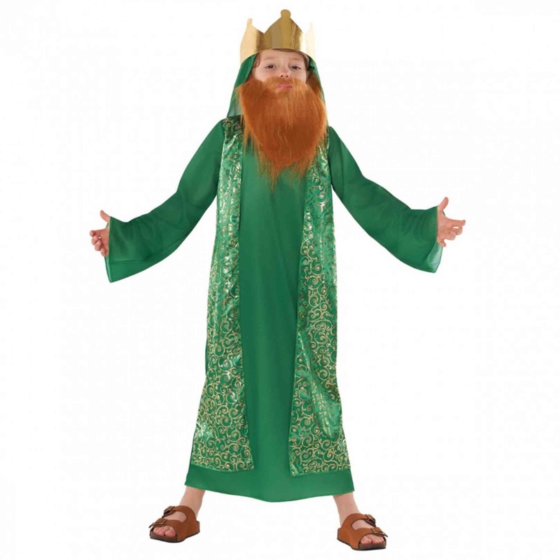 Morph Costume Nativity King Green Childs 10-12 Years