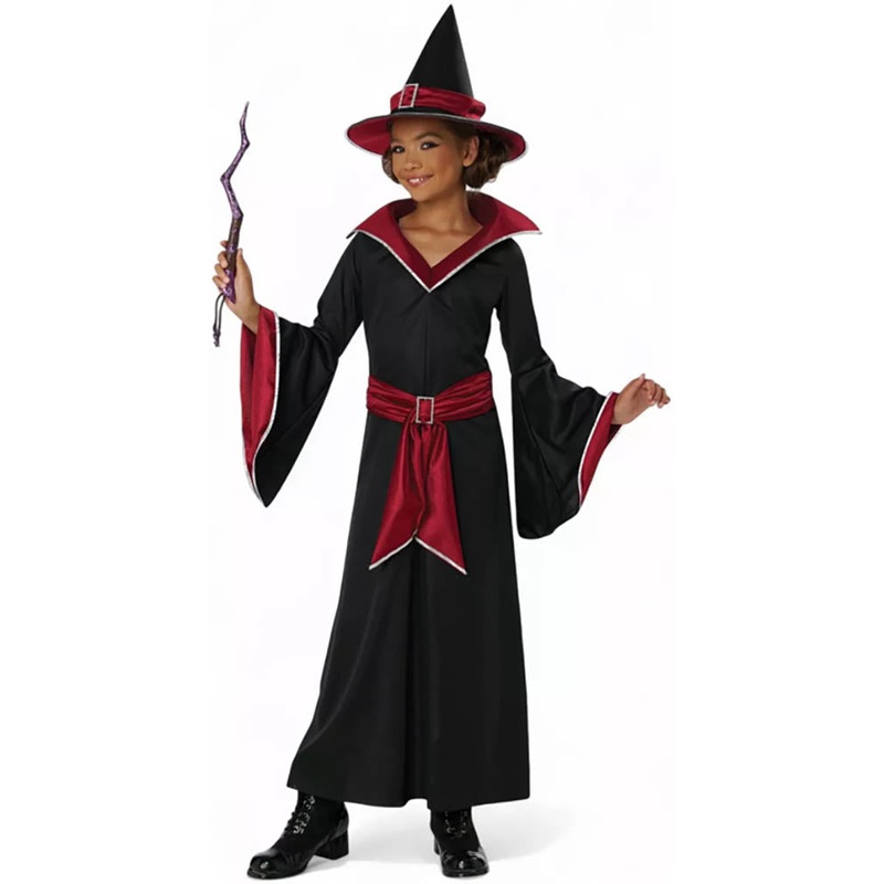 Ruby Red Glamour Witch Girls Halloween Costume