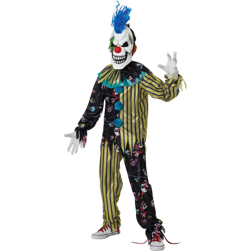 Sinister Skull Clown Boys Halloween Costume