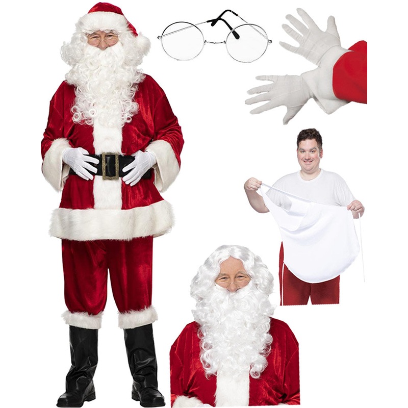 Complete Velour Santa Suit Christmas Bundle